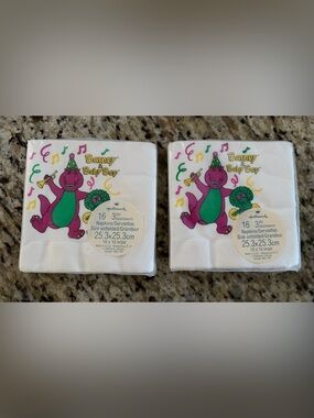 Hallmark Barney & Baby Bop Kids Party Napkins - Purple, Green & White